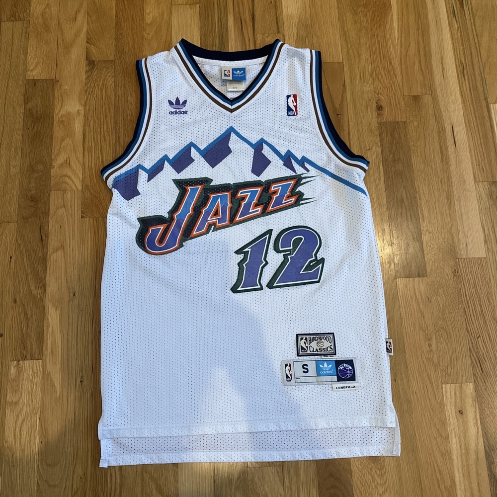 Adidas Utah Jazz N 12 Stockton Hardwood Basketball NBA T-Shirt Size Small